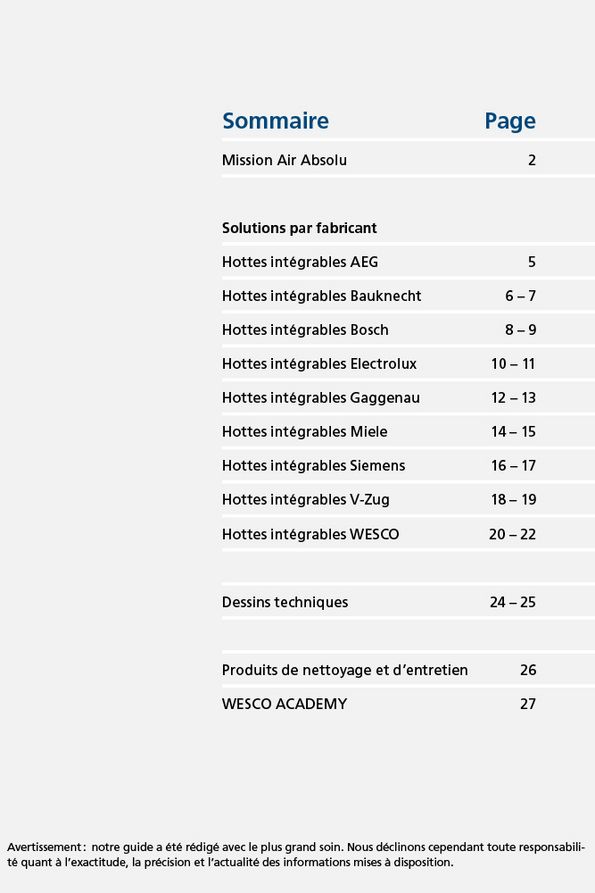 Guide pour le remplacement des hottes intégrables